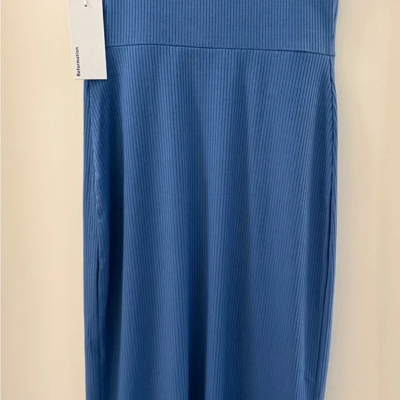 Reformation Cassi Blue Midi Dress NWT - Picture 10 of 12